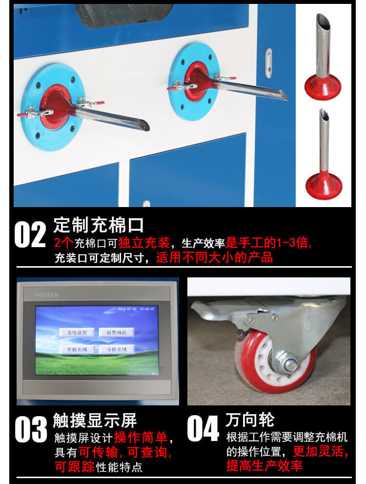 DN-CM2100-2兩頭流量充絨充棉一體機產品細節3